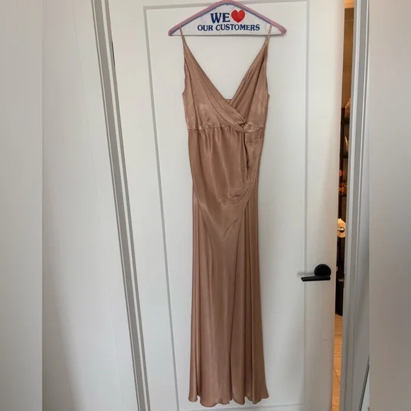 Shona Joy La Lune Satin Dress in Desert Rose - Picture 3 of 6